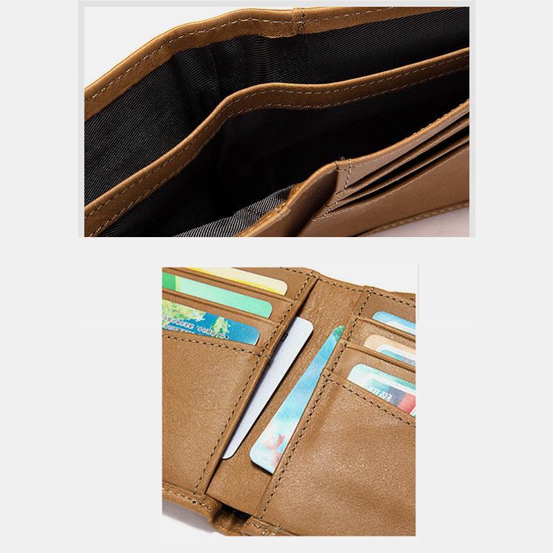 Large Capacity Genuine Leather Vintage Slim Wallet