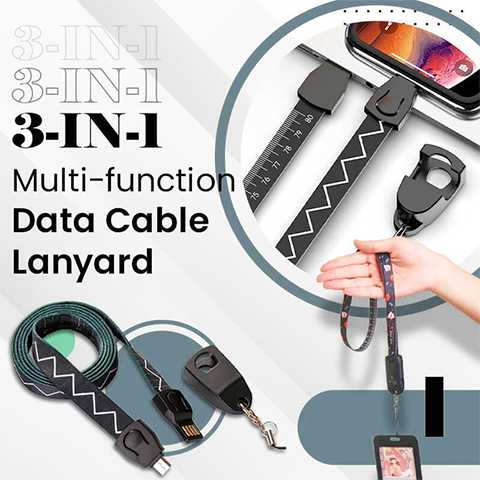 Data Cable Lanyard3 in 1 Multifunction