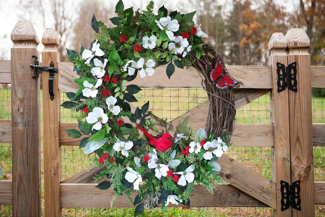 Cardinal Dogwood Wreath Spring Wreath