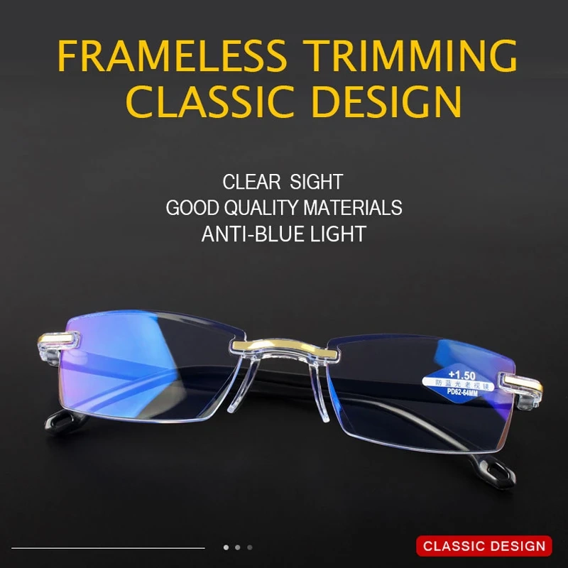 New Diamond-cut Bifocal Progressive And Anti-Blue Eyewear Ultralight Reading Glasses