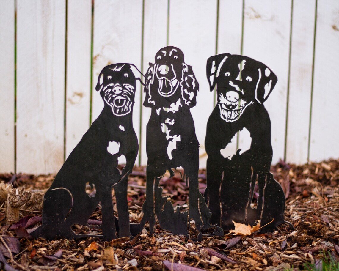 German Wirehaired Pointer Metal Silhouette