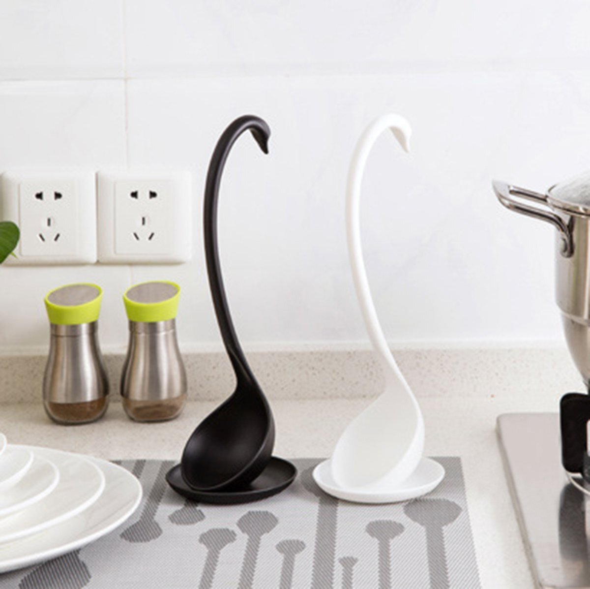 Elegant kitchen swan self-standing spoon