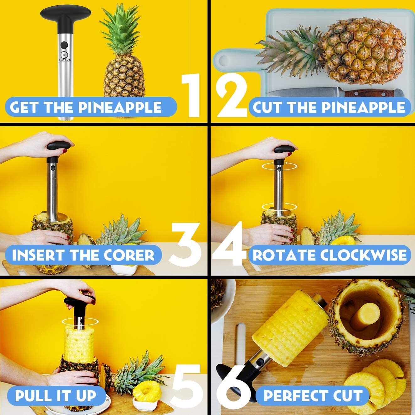 KLINEUS™ Pineapple Corer and Slicer Tool