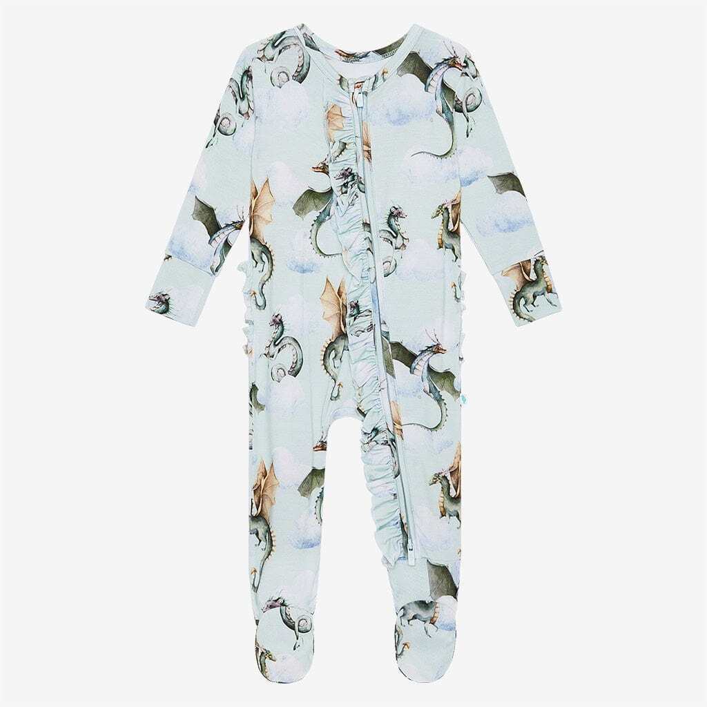 Percy Footie Ruffled Zippered One Piece