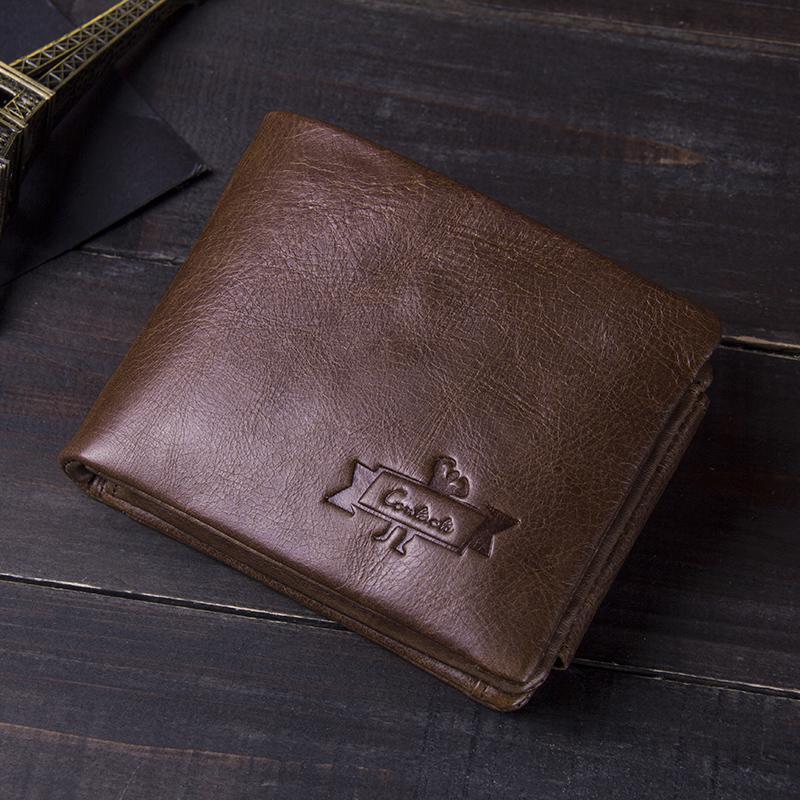 Genuine Leather Men‘s Wallet Short Purse For Men Coin Pocket Wallets Male Portmane