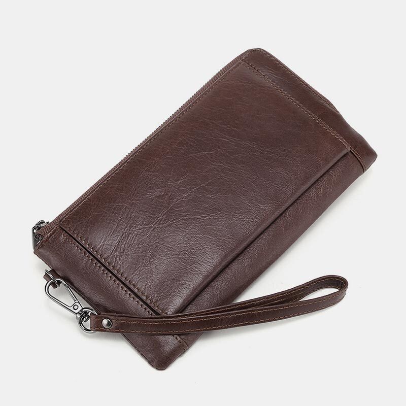 Multi-Slot Classic Genuine Leather Card Holder Long Wallet