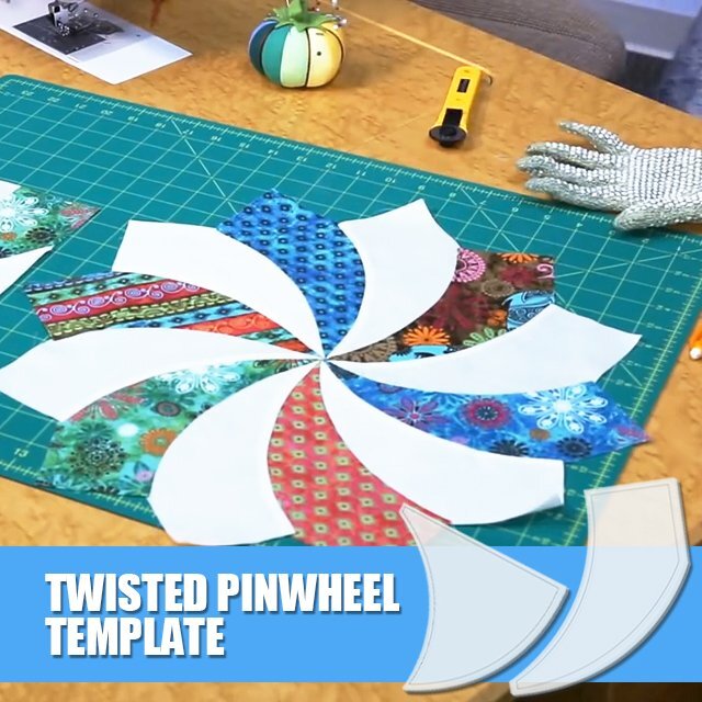 Twisted Pinwheel Template Cutting Ruler2PCS (With Instructions