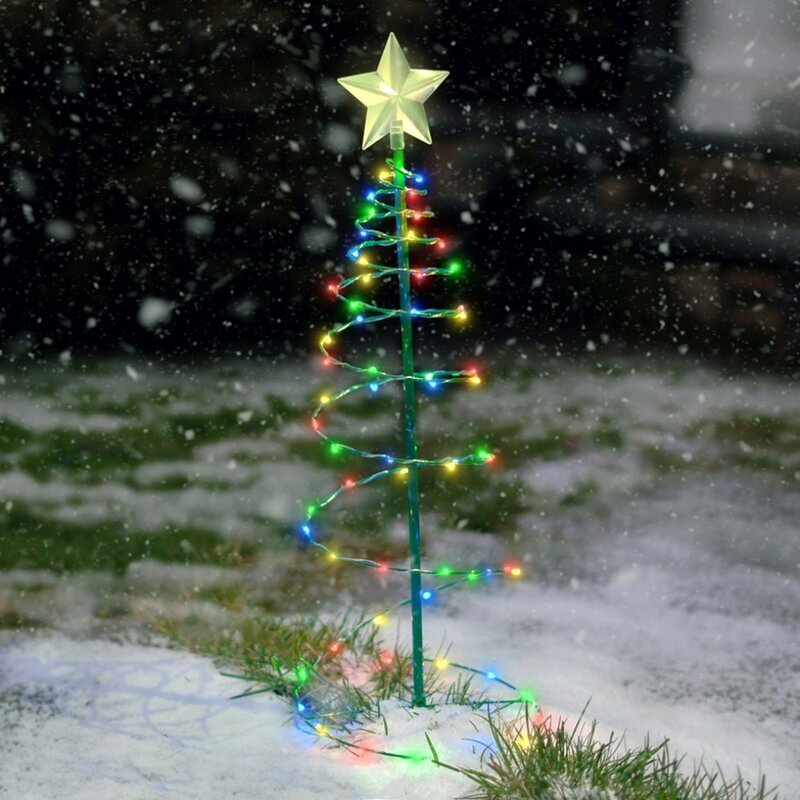 Solar Powered Metal Christmas Tree Decoration