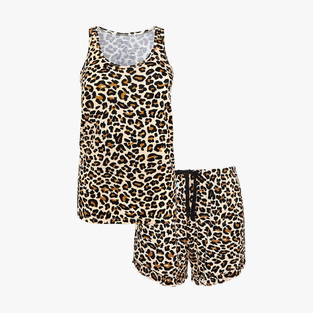 Lana Leopard Tan Women's Sleeveless Short Loungewear