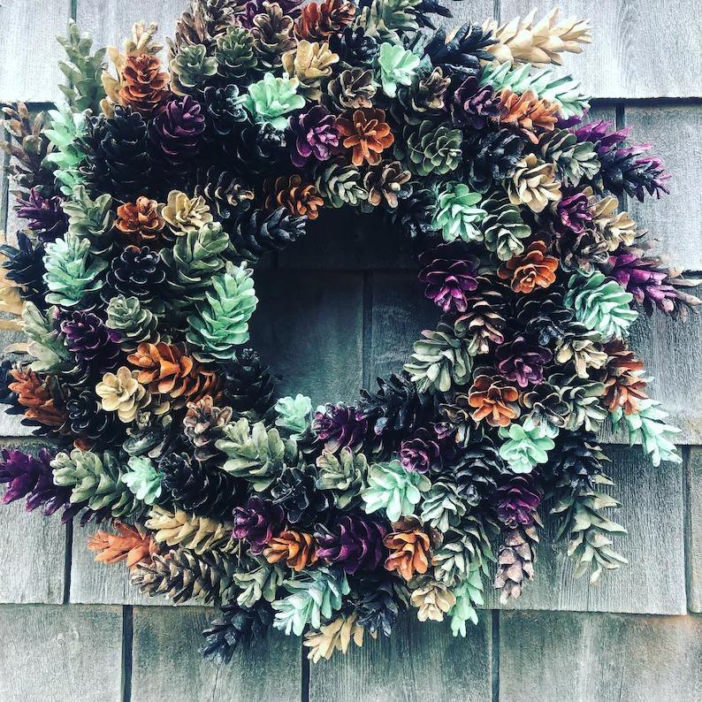 Beautiful Fall Pinecone Wreath everlasting