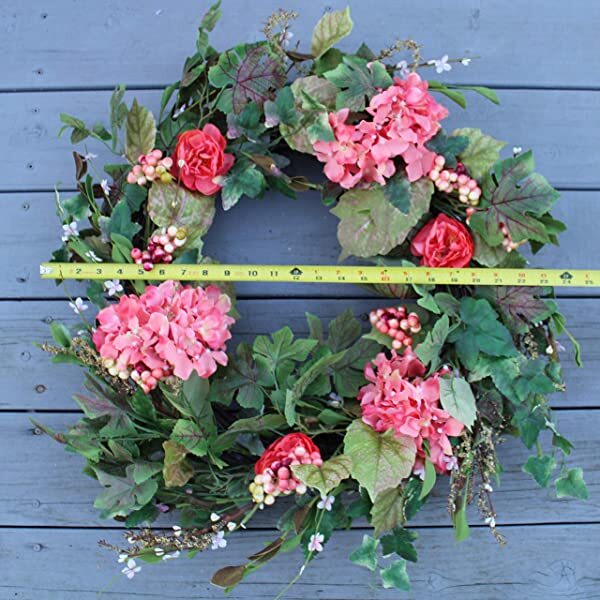 The Wreath Depot Genesee Silk Spring Door Wreath 24 Inch, Handcrafted Full Spring Wreath Designed in USA, Measures True to Size, White Storage Gift Box Included