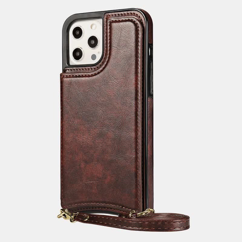 Compatible with iPhone Kickstand Wallet Case Phone Bag with Crossbody Strap