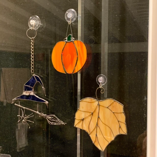Halloween Stained Glass Window Hangings