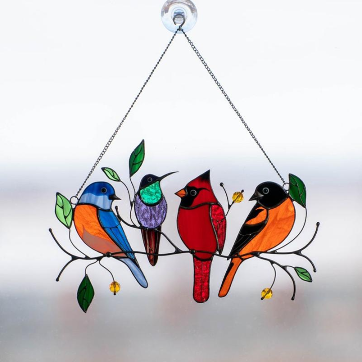 🌹 Spring Sale🐦BIRDS STAINED WINDOW PANEL HANGINGS