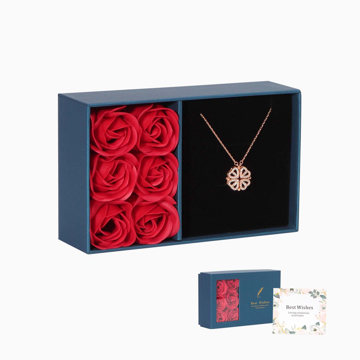 Lucky Heart Necklace WITH SIX ROSES