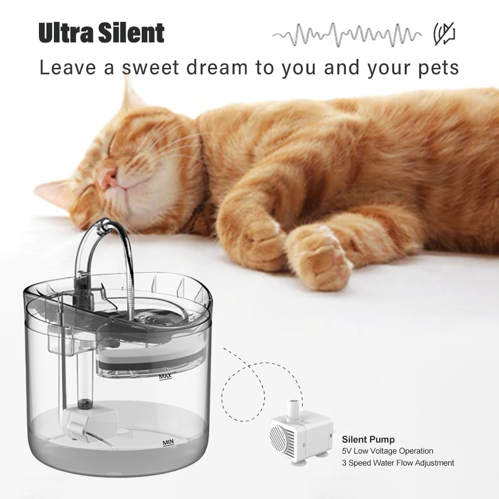 Elago 50oz/1.5L Super Quiet Automatic Pet Drinking Fountain with Faucet Kits