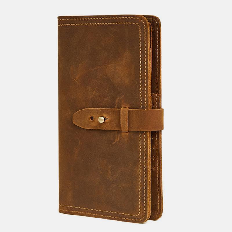 Multifunctional Genuine Leather Retro Wallet Passport Holder