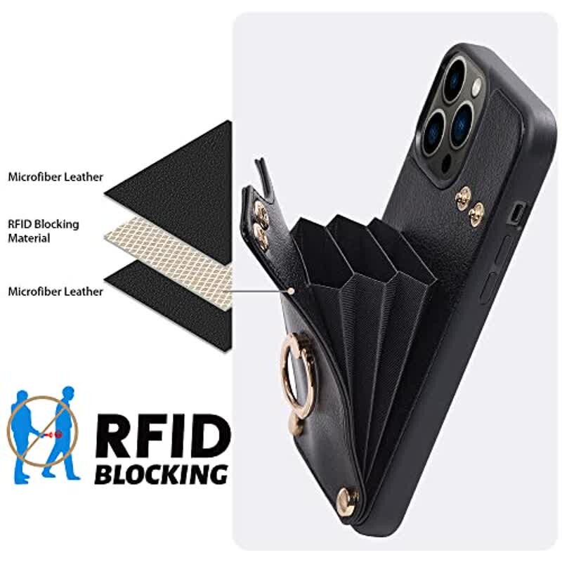 Phone Case Wallet Case for iPhone 13 12 11 with RFID Blocking Card Holder