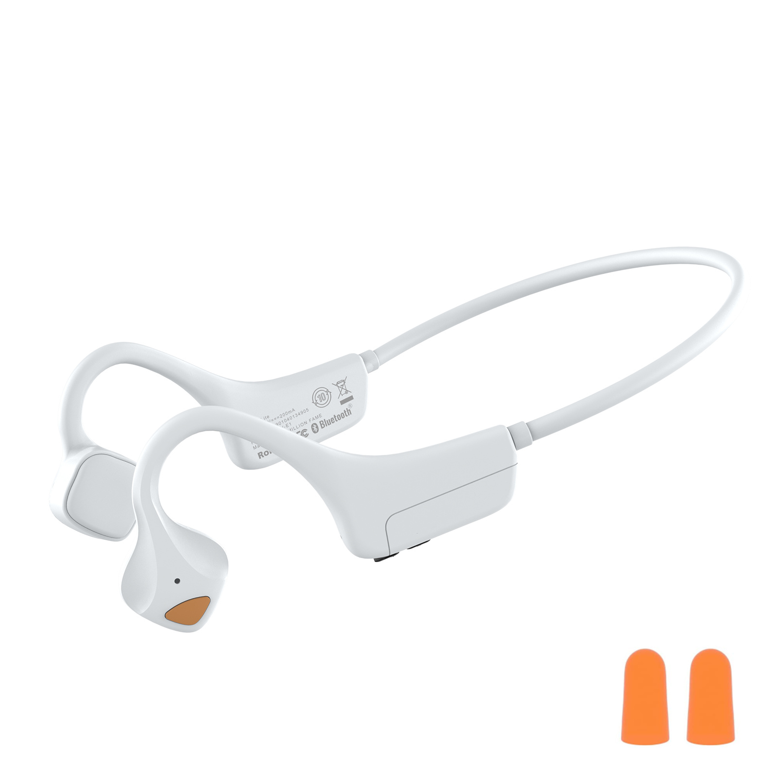 Lite Bone Conduction Bluetooth Waterproof Headphones with Mic White
