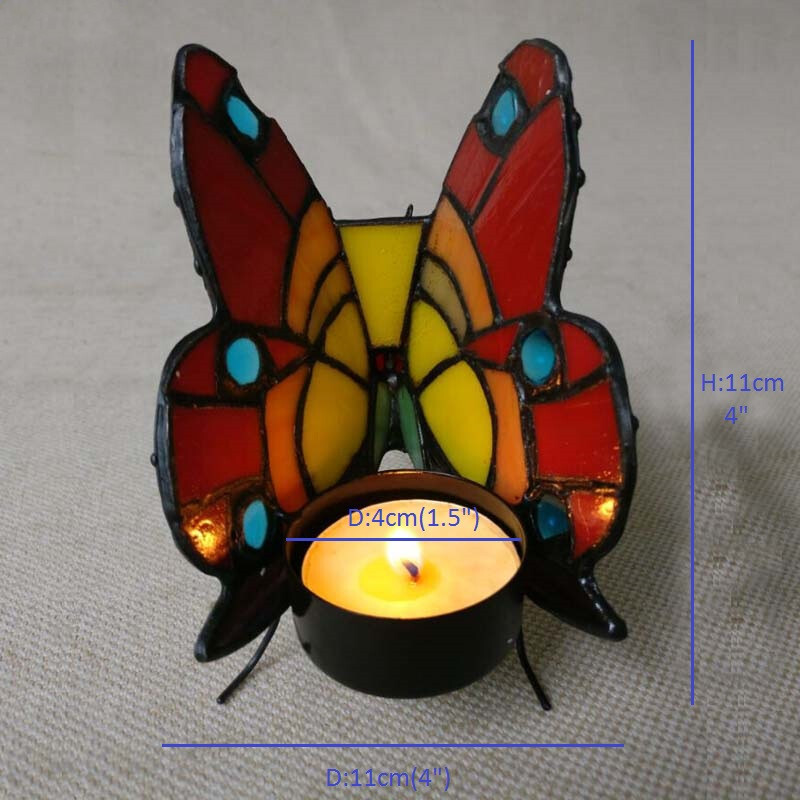 Stained Glass Butterfly Candle Holder