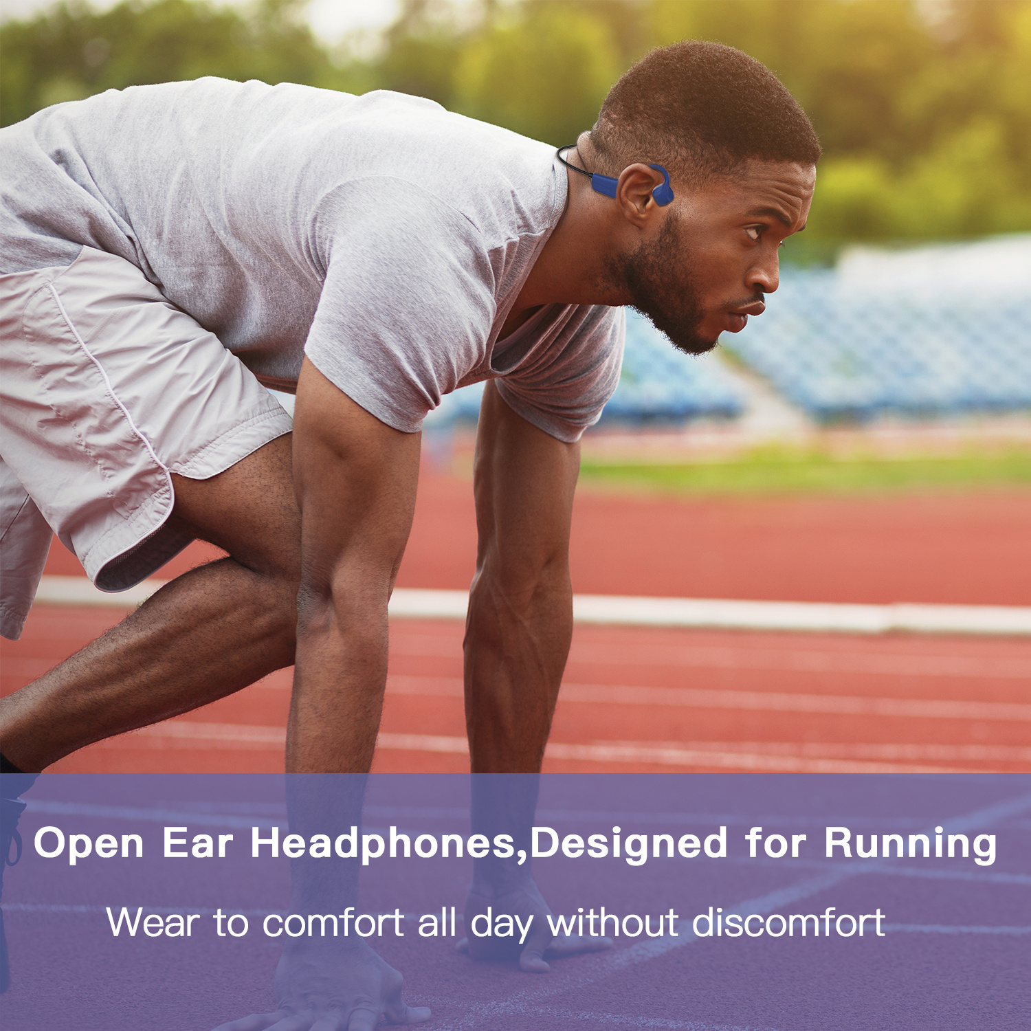 Bone Conduction Headphones Bluetooth, Wireless Open Ear Headphones Waterproof with Mic, Sweatproof Earphones, 9 DIGITAL Sport Headset for Running Cycling, Gym, Biking, Workouts, Hiking & Climbing