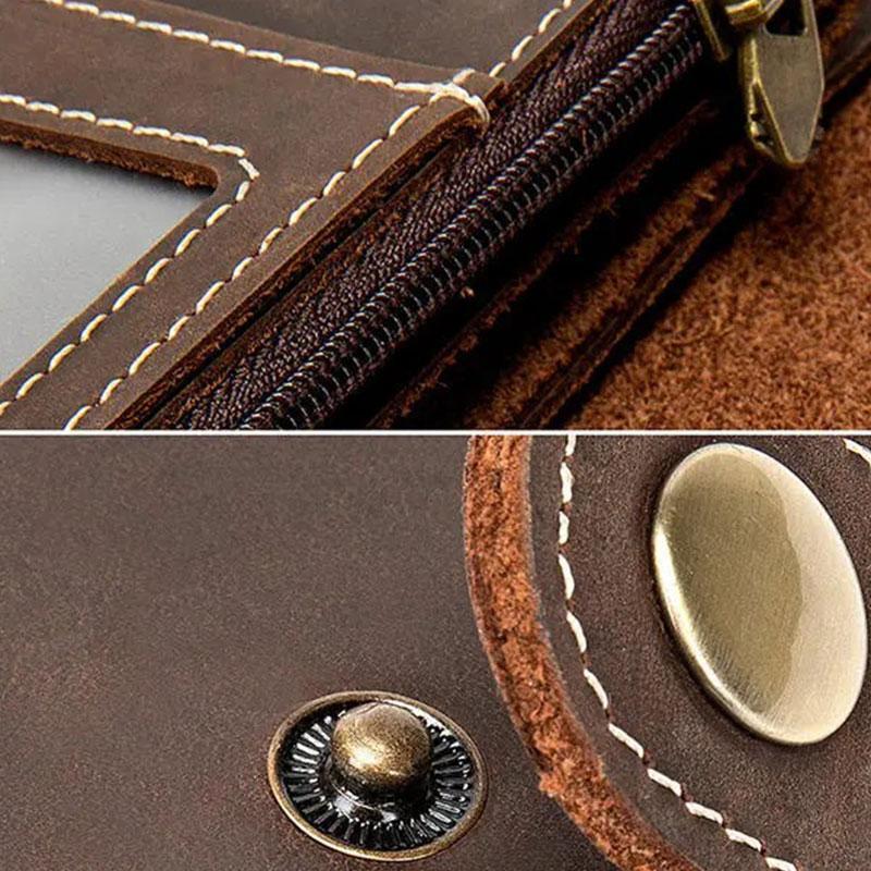 Genuine Leather Multi-function Plain Wallet Card Holder