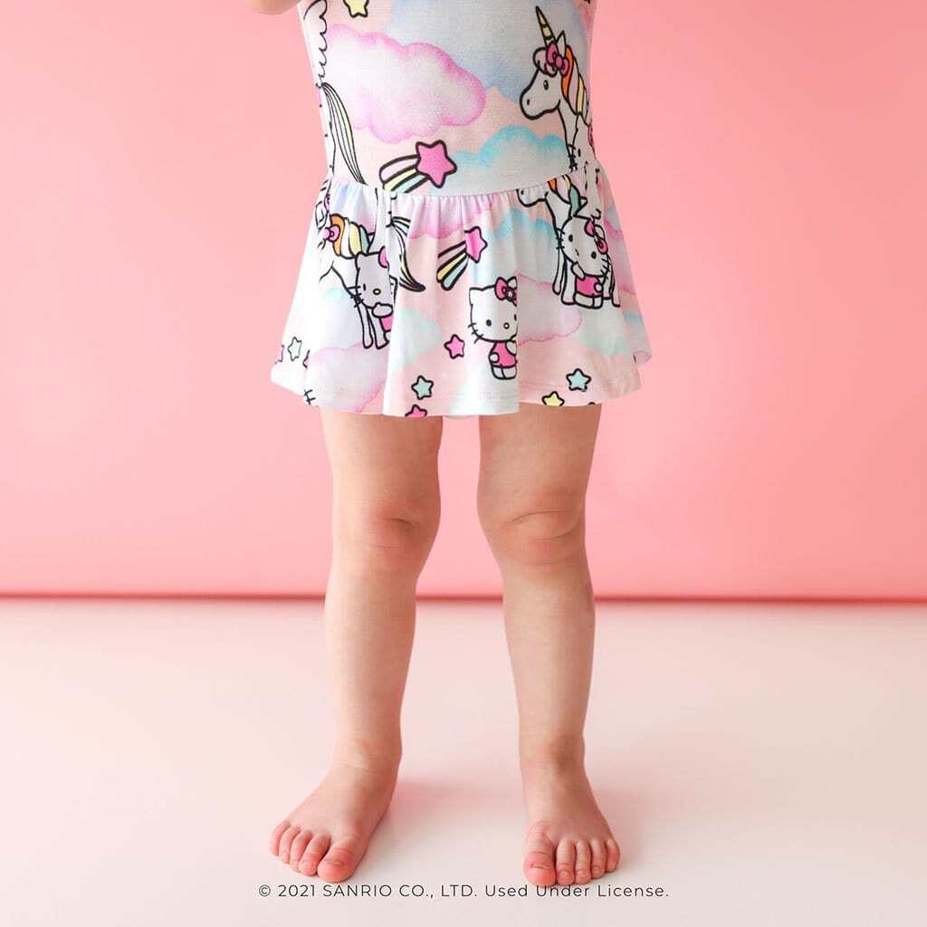 Hello Kitty® Unicorn Ruffled Cap Sleeve Twirl Skirt Bodysuit