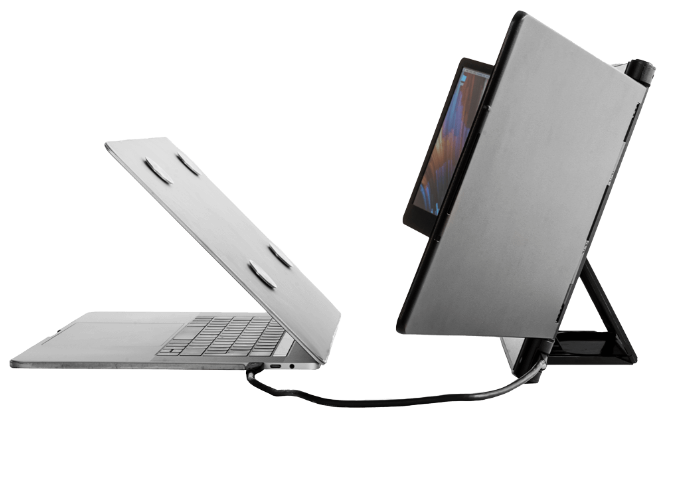 The Collapsable Triple Screen Laptop Workstation - Add two additional screens to ANY laptop. Make your laptop a Tri-Screen.