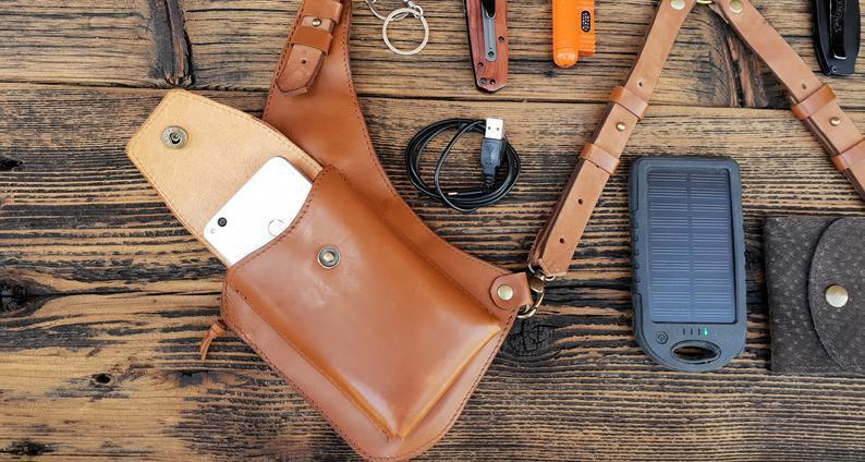 (Best Gift-50% OFF) Leisure Double Shoulder Wallet Holster Phone Bag
