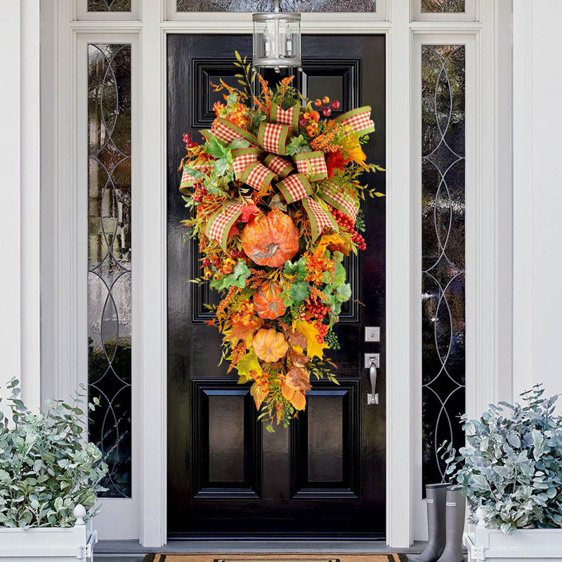 Large Fall Pumpkin Wreath-Year Round Wreath