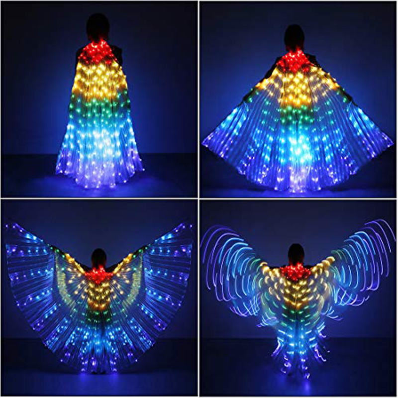 Glowing Rainbow Dance Wings for Adults and Child