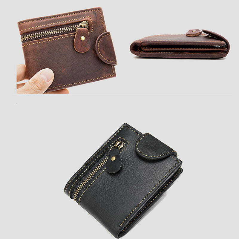 Retro Leather Zipper Wallet