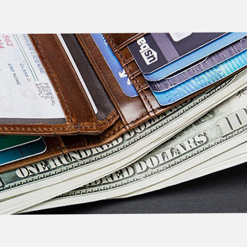 Retro Leather Wallet for Men RFID Blocking Credit Card Holder