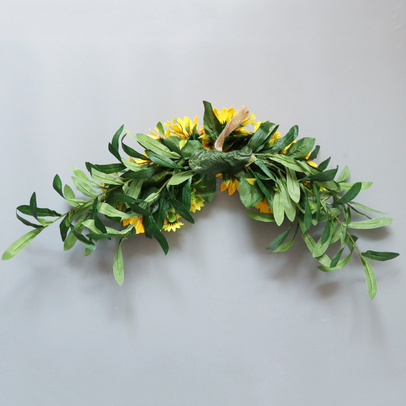 Artificial Sunflower Flower Door Lintel Wall-mounted Mirror Front