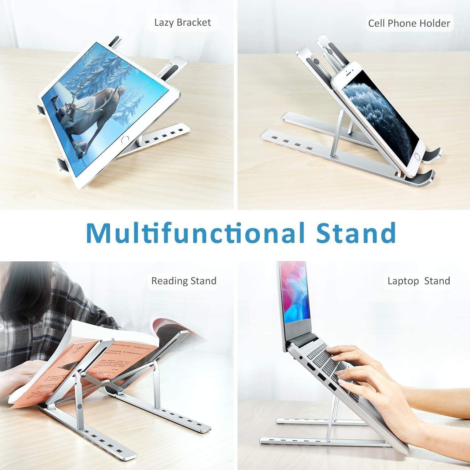 Universal Portable Smart Adjustable & Foldable Aluminium Alloy Tablet Holder