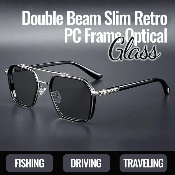 2022 New Double Beam Slim Retro PC Frame Optical Glass