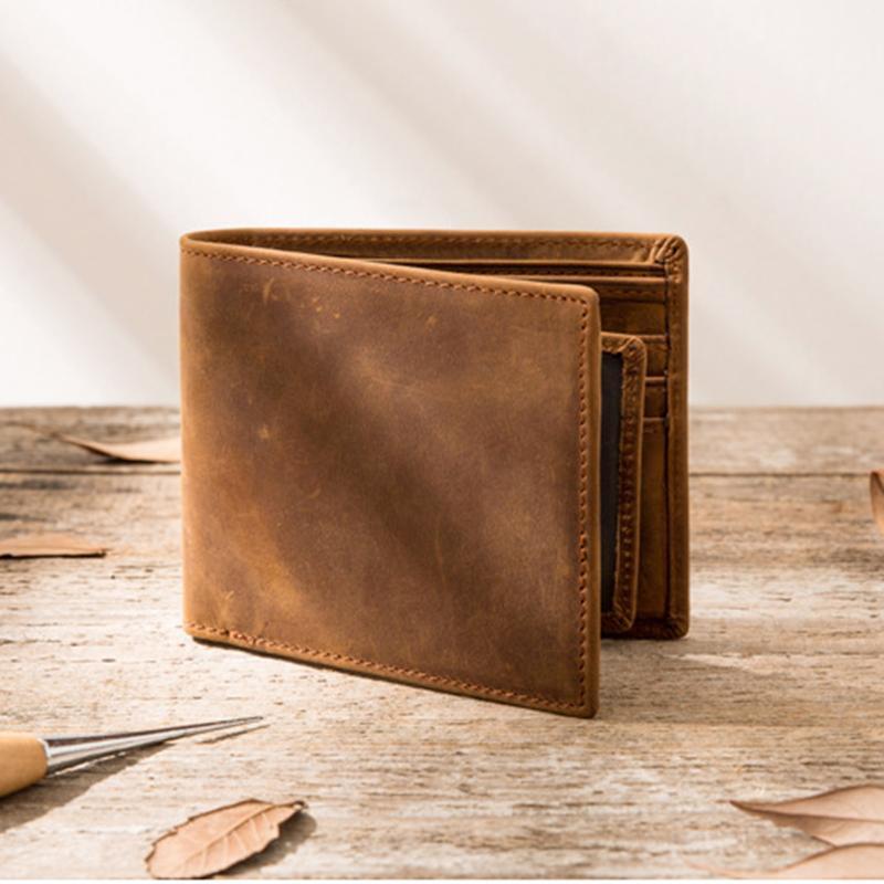 Large Capacity Real Leather Retro Handmade Slim Wallet
