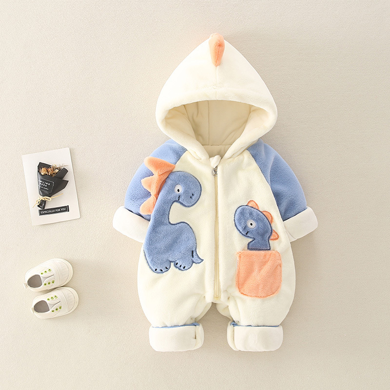 Baby Hooded Thick Jumpsuit Warm Outfits