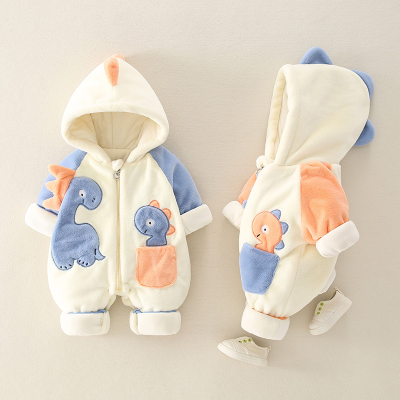 Baby Hooded Thick Jumpsuit Warm Outfits