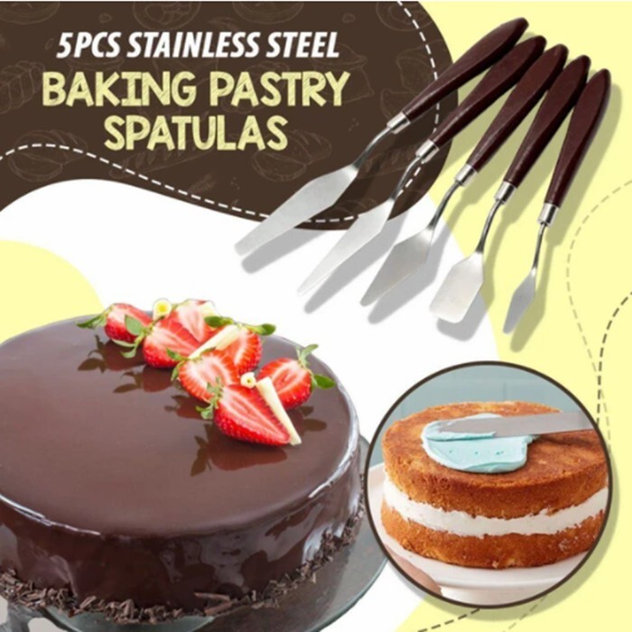 5Pcs Stainless Steel Baking Pastry Spatulas