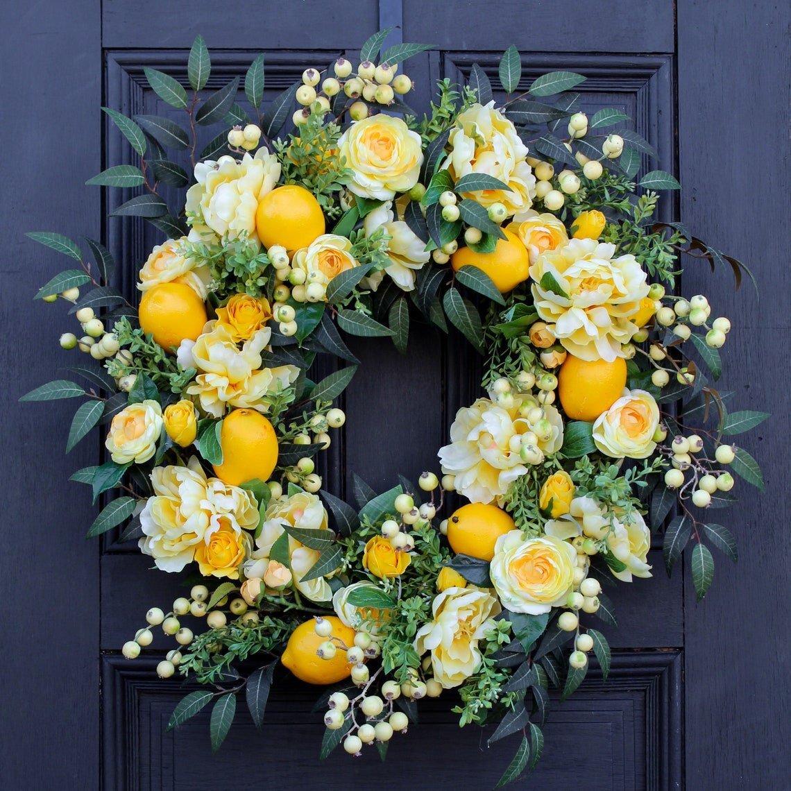 🌸 Spring/Summer Lemon Wreath🌸- Housewarming gift.