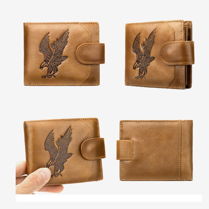 Men's Genuine Leather Wallet Large Capacity Bifold Credit Card Holder