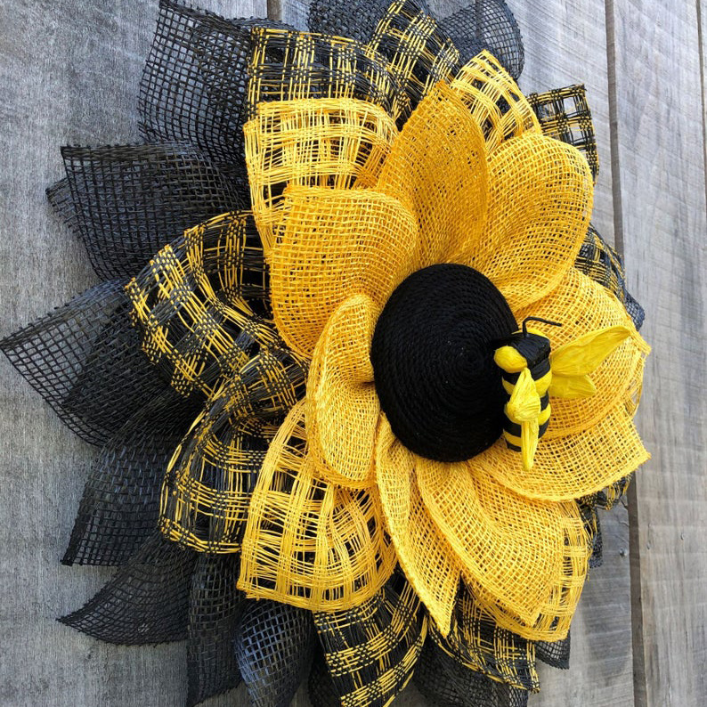 Bee Sunflower Wreath-buy 2 free shipping!
