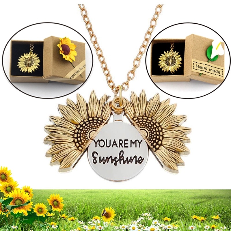 🎁Perfect Gift For Christmas🎁You Are My Sunshine Sunflower Necklace