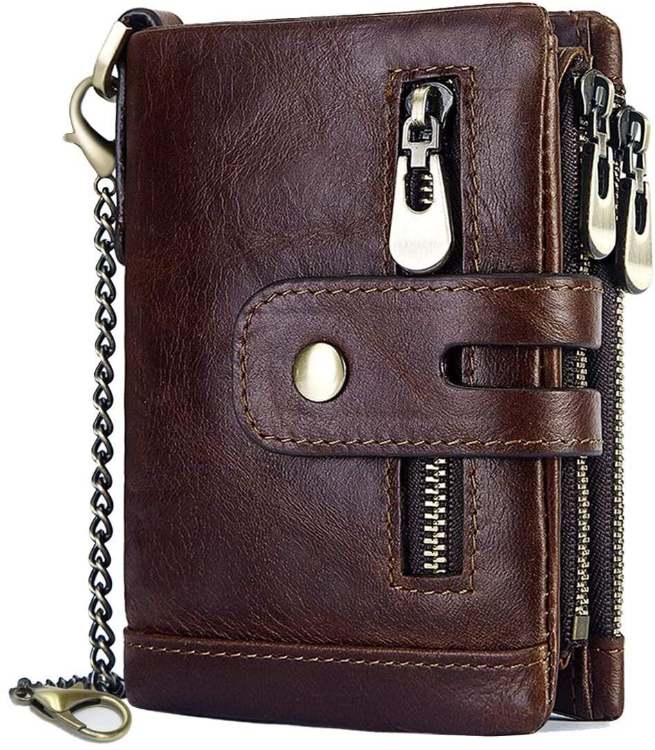 Men's Genuine Leather Wallet and Zipper Coin Pocket