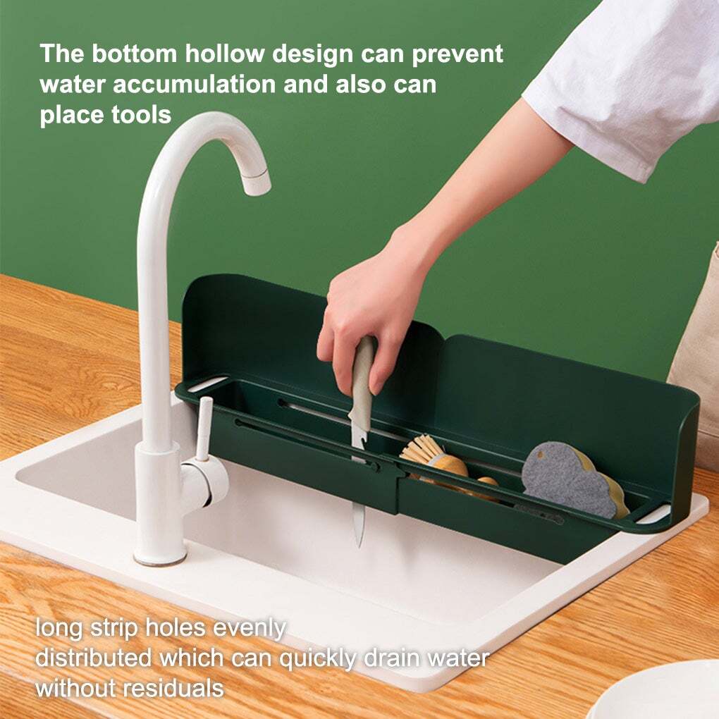 Sink baffle retractable storage drain basket
