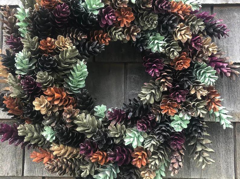Beautiful Fall Pinecone Wreath everlasting