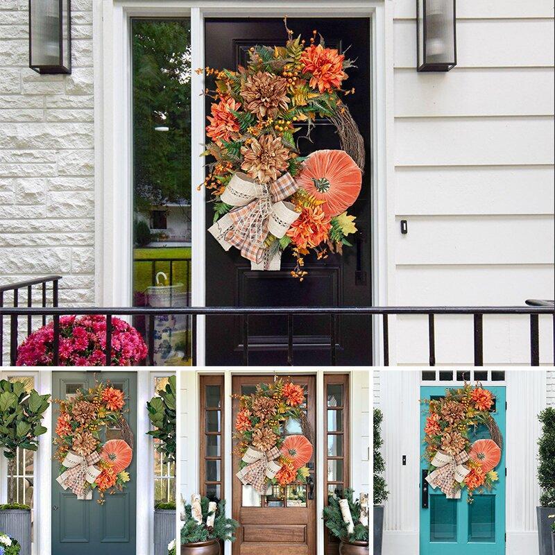 Fall Pumpkin Wreath-Rustic Grapevine Home Decor