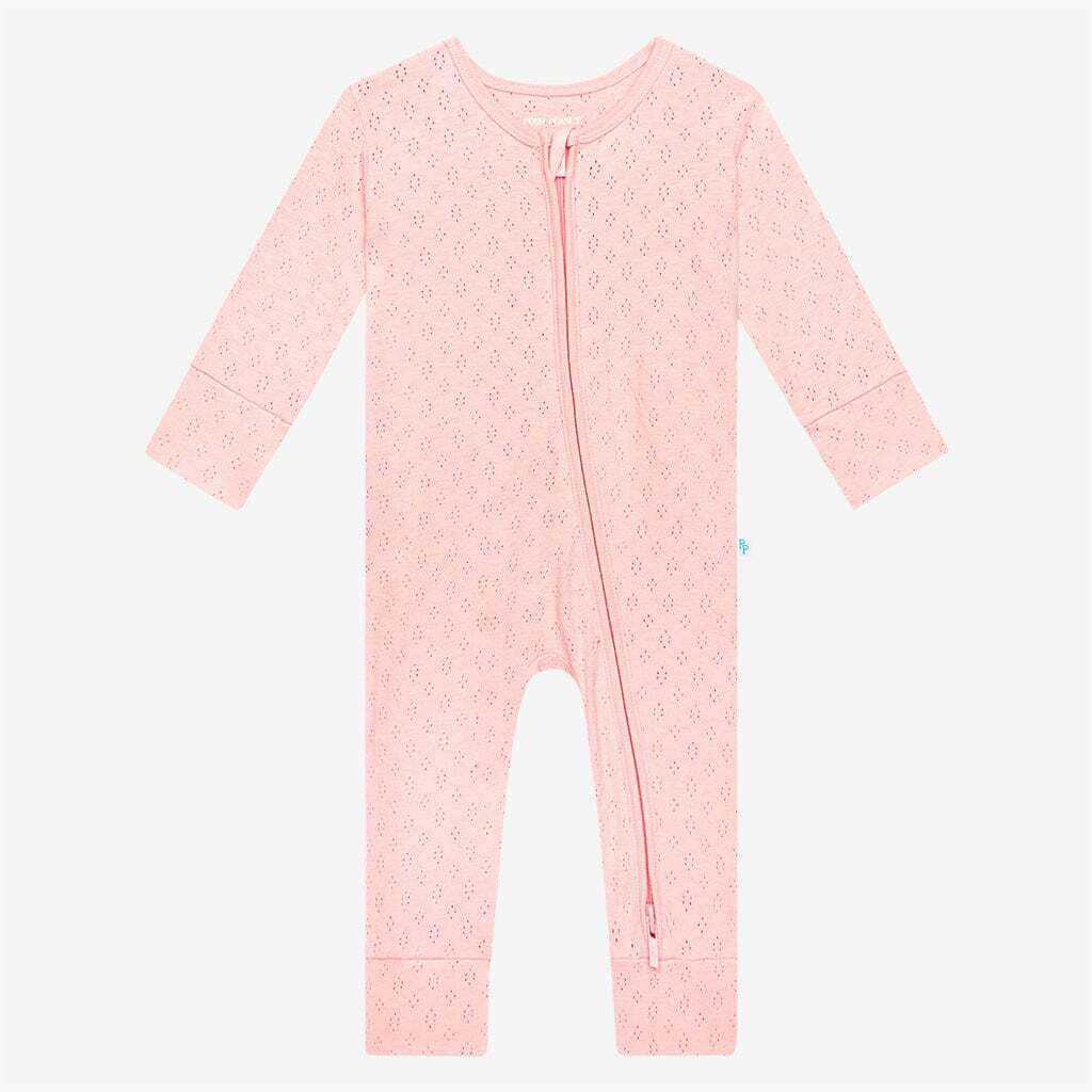 Cotton Candy Pointelle Footless Zippered One Piece