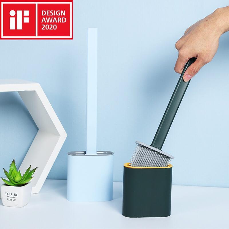 Revolutionary Silicone Flexible Toilet Brush With Holder